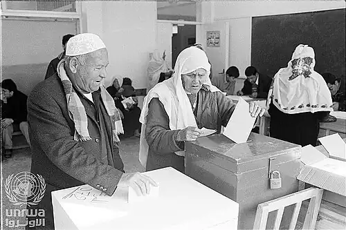People voting.