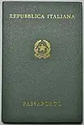 Cover of passport issued in 1966