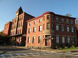 Eberhardt and Ober Brewery (now part of the Penn Brewery complex), founded in 1848, in the Troy Hill neighborhood of Pittsburgh, Pennsylvania. Buildings shown here circa 1880.