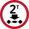 Weight restriction (per axle)