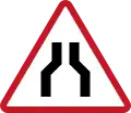 Road narrows