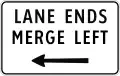 Lane ends, merge left