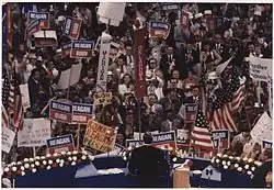 Ronald Reagan giving his 1980 acceptance speech