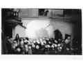 Photograph of a ceremony at Gurdwara Sis Ganj Sahib, Chandni Chowk, Delhi, by Gertrude Bell, January 1903