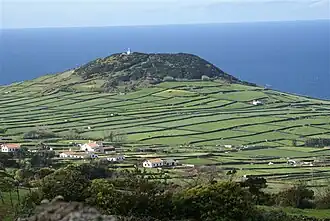 Pico Matias Simão an ancient volcanic spatter cone located near the coast of Altares