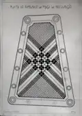 Drawing of the artistic cobblestone pavement of Praça Velha of Angra do Heroísmo (1929).