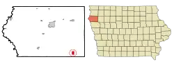 Location of Kingsley, Iowa