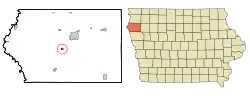 Location of Merrill, Iowa