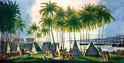 Port of Honolulu as seen by Choris in 1816