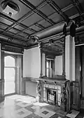 Interior of Joseph D. Potts house, 3905 Spruce St., Philadelphia, PA (1850, altered by Joseph M. Wilson 1876), now WXPN-FM, University of Pennsylvania.