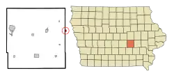 Location of Victor, Iowa