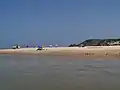 Low tide the banks of the river Ribeira de Aljezur