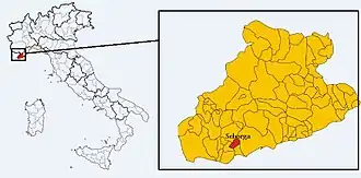 Map the Italian Comune of Seborga and the Principality of Seborga marked in red within Italy