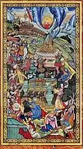 Mughal miniature depicting the story of Noah from the Muraqqa-e Gulshan