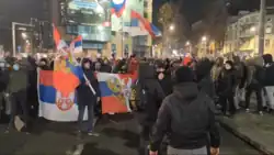 An ultranationalist protest in support of Kosovo Serbs in Belgrade on 12 December 2022