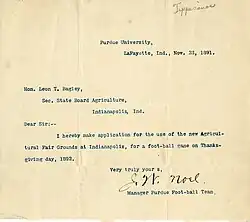A typed letter