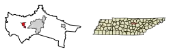 Location of Baxter in Putnam County, Tennessee.