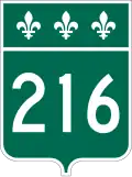 Route 216 marker