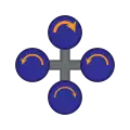 A quadrotor adjusts its pitch or roll by applying more thrust to one rotor (or two adjacent rotors) and less thrust to the diametrically opposite rotor.