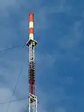Main mast, top antenna is TVP2 at 313&nbsp;m (1,026.90&nbsp;ft); lower antenna is TVP1 at 282&nbsp;m (925.20&nbsp;ft)