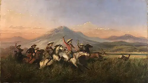 Six Horsemen Chasing Deer (1860)