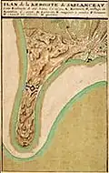 1722 map of the "redoute" of Rivedoux.
