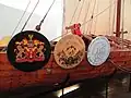 Shields on side of ship