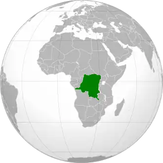 Location of Zaire