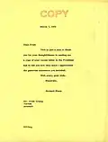 Richard Nixon - Letter to Fred Trump (March 7, 1956)