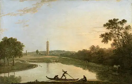 Kew Gardens: The Pagoda and Bridge by Richard Wilson, 1762