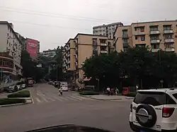The area where Peter Hessler's apartment was, in front of the entrance to the campus, 2017