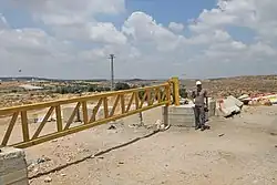 Road block between Jab'a and neighbouring Surif, 2011
