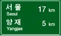 Distance sign