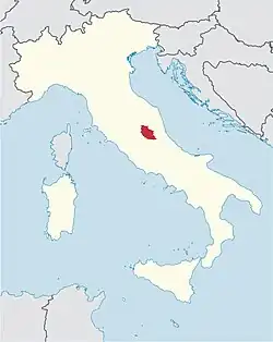 Locator map for diocese of L'Aquila