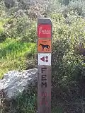 Route of the Monasteries of Valencia signpost in El Surar