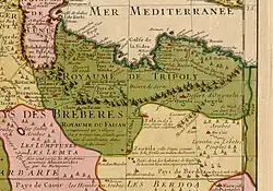 Map of Libya from 1707