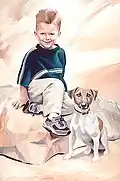 Ryan and Barkley by David Fairrington, oil, 2007.