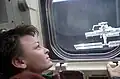 Whitson viewing the ISS after undocking