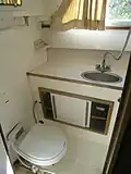 The head, inside the cabin