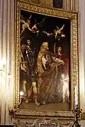 Left side, Pope Gregory the Great with the Saints Papias and Maurus.