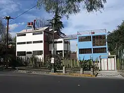 The Rivera-Kahlo house as visible from the street