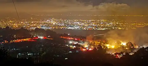View of the fire on Sep. 9, 2010 at 11:31&nbsp;pm PDT