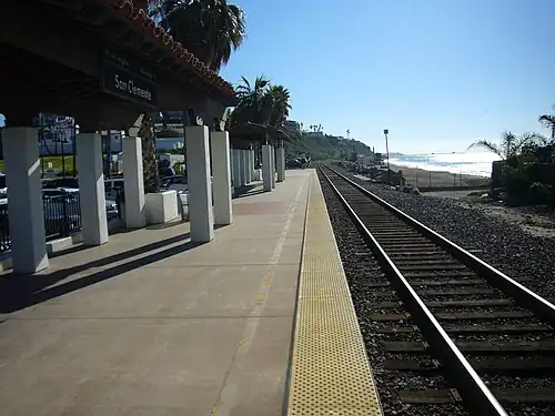 The platform at San Clemente station