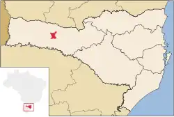 Location in the state of Santa Catarina