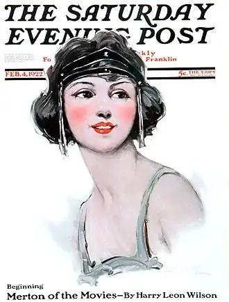 A sketch of a flapper on the cover of an issue of the Saturday Evening Post.