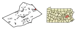 Location of Coaldale in Schuylkill County, Pennsylvania