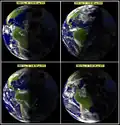 Orientation of the terminator (division between night and day) depends on the season.