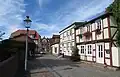 Medieval town wall (left) in Petristraße