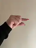 Selecting the index finger and thumb, opening or closing the non-selected fingers
