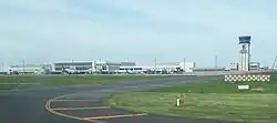 The new terminal building and control tower